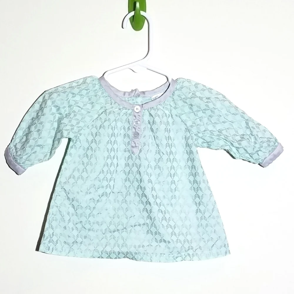 Carter's Green and Silver Shirt 3m